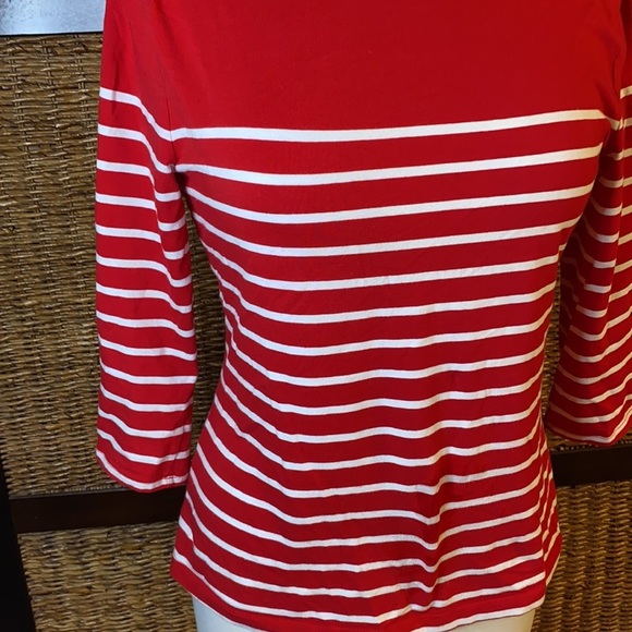 a.n.d e a w y red medium 3/4 sleeve shirt - Picture 5 of 9